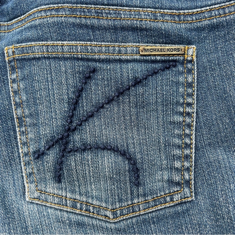 Michael Kors Women’s Jeans Sz 4 Wide Leg Cotton Medium Wash High Rise Pa… - Picture 13 of 14